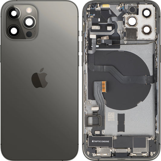 Batterilucka Apple iPhone 12 Pro, Med Mellanhus, Fullständiga Delar, Grå (Graphite), Swap