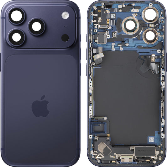 Batterilucka Apple iPhone 17 Pro, Med Mellanhus, Fullständiga Delar, Marinblå (Deep Blue), Swap
