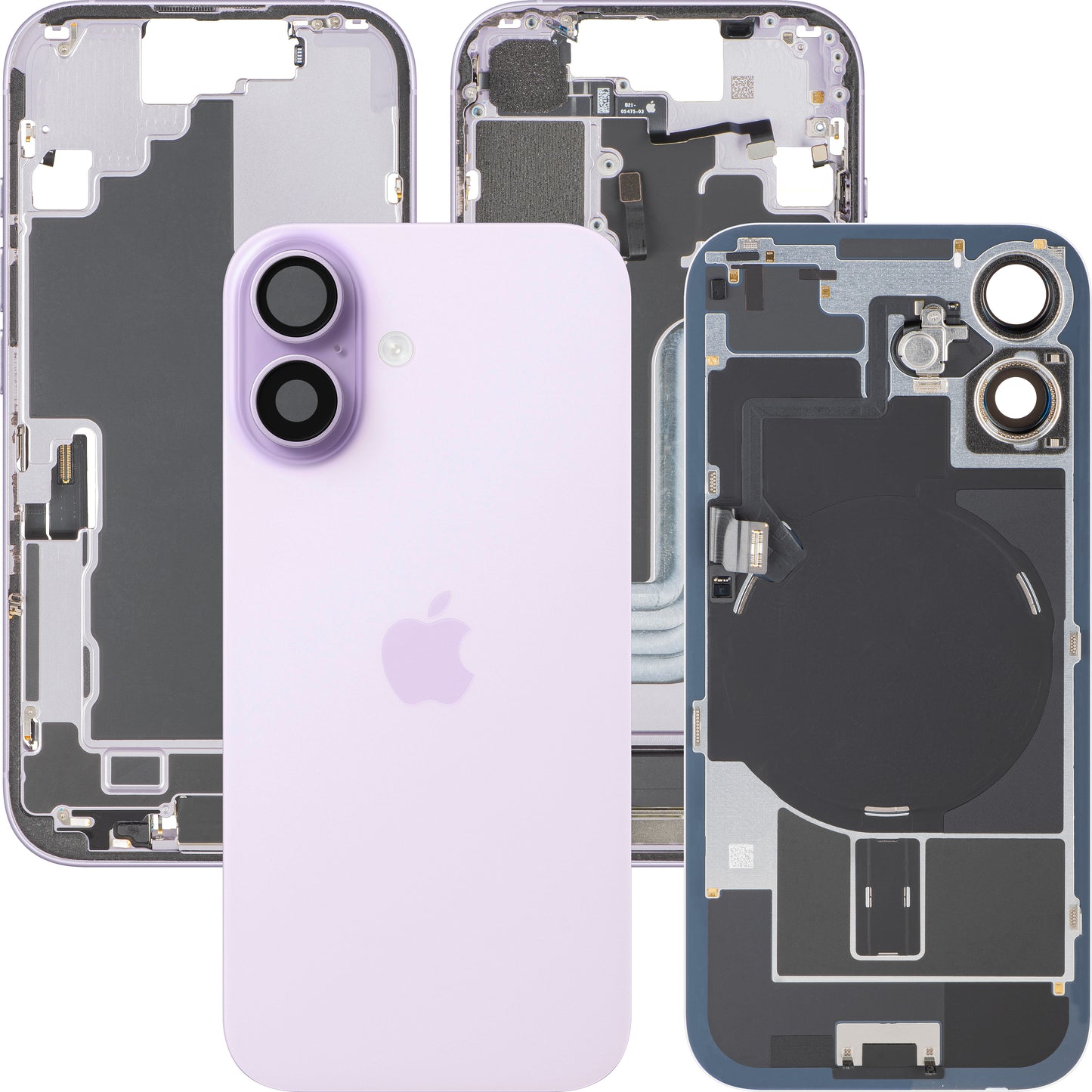 Batterilucka Apple iPhone 17, Med Mellanhus, Fullständiga Delar, Lila (Lavender), Swap