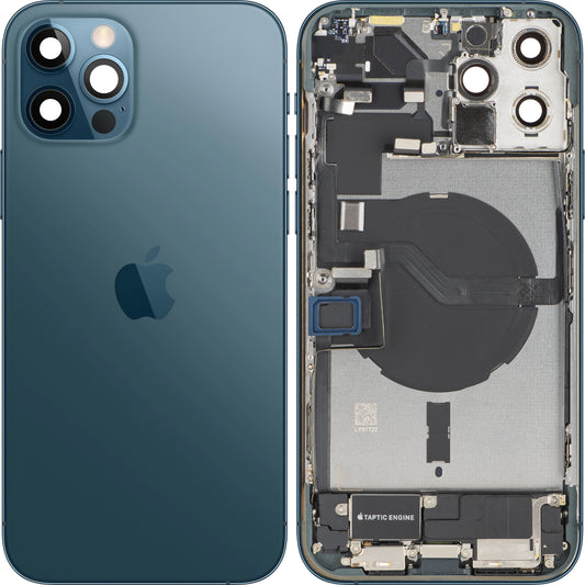 Batterilucka Apple iPhone 12 Pro, Med Mellanhus, Fullständiga Delar, Blå (Pacific Blue), Swap