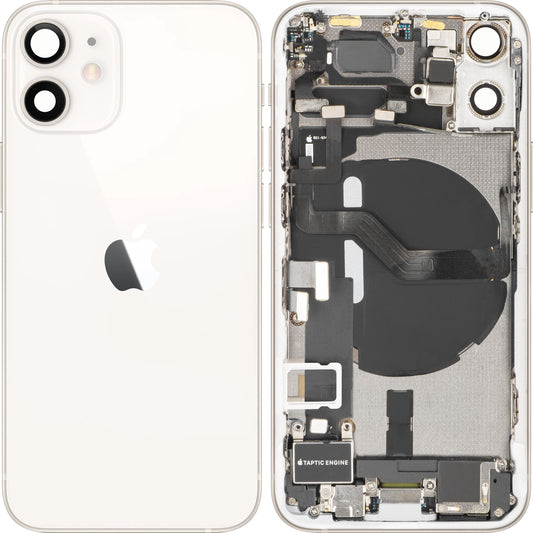 Batterilock Apple iPhone 12 mini, med mittchassi, fullständiga delar, vit, swap