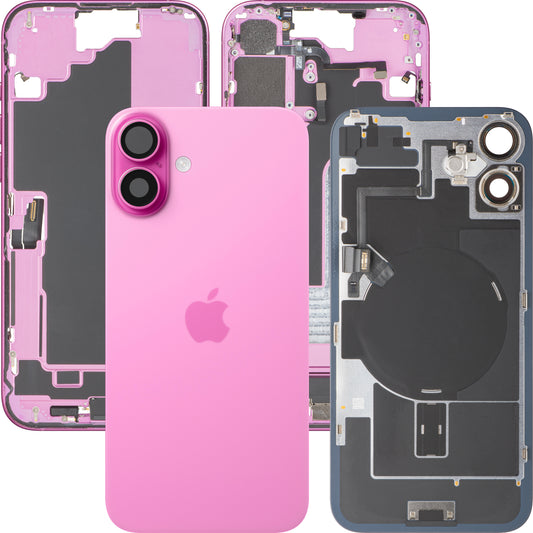 Batterilock Apple iPhone 16 Plus, Medelhus, Fullständiga delar, Rosa, Premium Swap