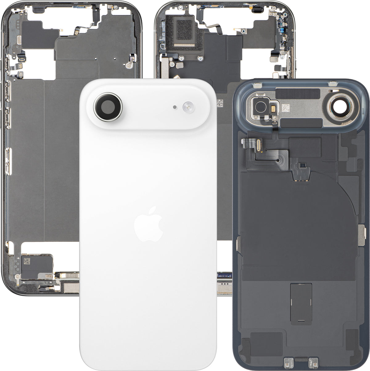 Batterilock Apple iPhone 17 Air, med mittchassi, fullständiga delar, vit (Cloud White), premium swap