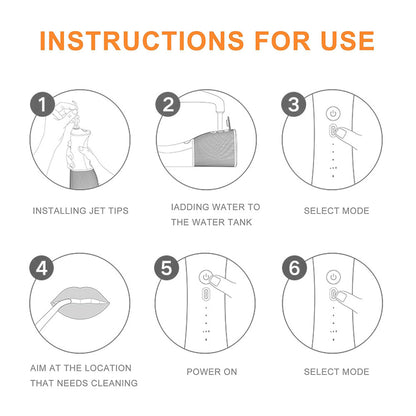 Reservdel för munirrigator Bitvae C2 / F30 / 204, Set om 4 stycken, Transparent