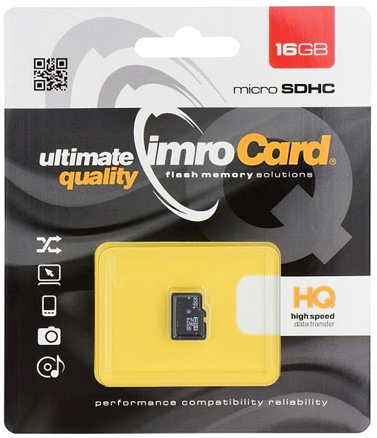 MicroSDHC-minneskort Imro, 16GB, Klass 6 MicroSD4/16G