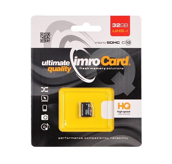 Imro microSDHC-minneskort, 32GB, Klass 10 / UHS-1 U1