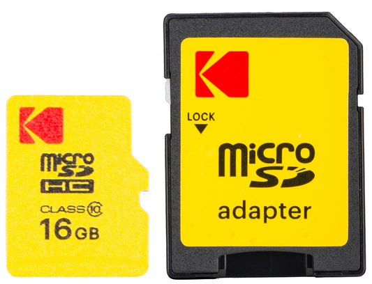 Kodak Extra Performance microSDHC-minneskort, 16GB, Klass 10, med adapter EKMSDM16GHC10CJ
