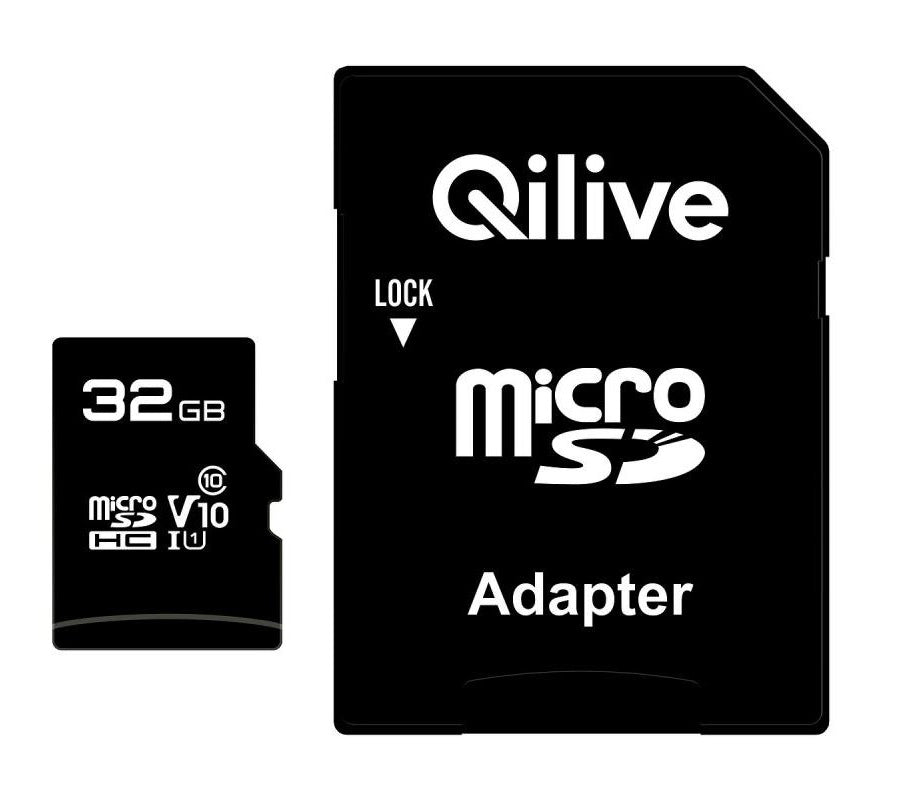 Minneskort microSDHC Qilive Android A1, 32Gb, Klass 10 / UHS-1 U3, Med Adapter EKMSDM32GHC10U3QL2