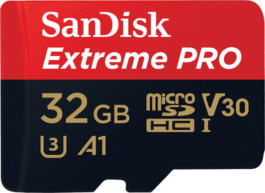 Minneskort microSDHC SanDisk Extreme Pro, 32Gb, Klass 10 / UHS-1 U3, Med Adapter SDSQXCG-032G-GN6MA