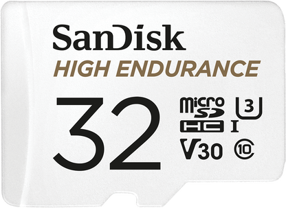 SanDisk High Endurance microSDHC-minneskort, 32GB, Klass 10 / UHS-1 U3, med adapter SDSQQNR-032G-GN6IA