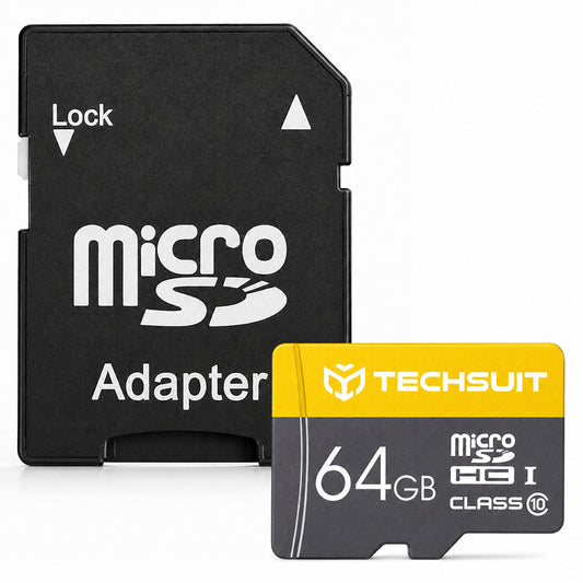 Techsuit THCM11 microSDXC-minneskort, 64 GB, klass 10, med adapter