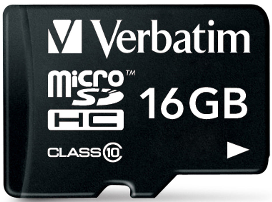 Verbatim microSDHC Memory Card, 16GB, Class 10 / UHS-1 U1, With Adapter 44082