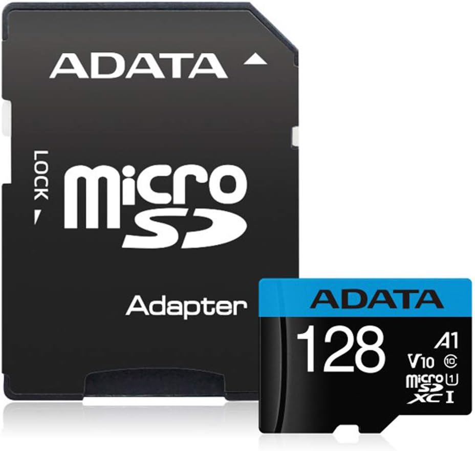 microSDXC-minneskort Adata Premier, 128GB, Klass 10 / UHS-1 U1, med adapter AUSDX128GUICL10A1-RA1