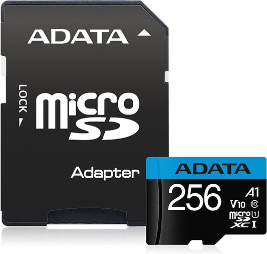 microSDXC-minneskort Adata Premier, 256GB, Klass 10 / UHS-1 U1, med adapter AUSDX256GUICL10A1-RA1