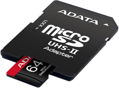 Minneskort microSDXC Adata High Endurance, 64Gb, Klass 10 / UHS-1 U3, Med Adapter AUSDX64GUI3V30SHA2-RA1