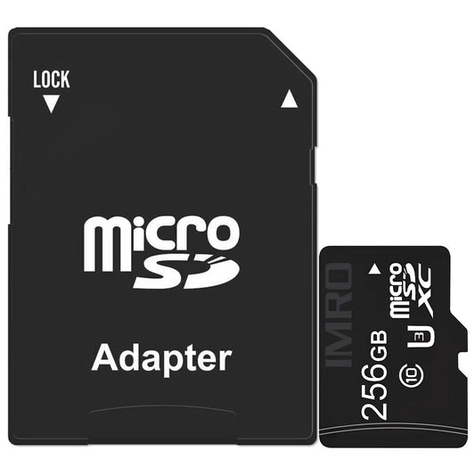Imro microSDXC-minneskort, 256GB, Klass 10 / UHS-1 U3, Med adapter