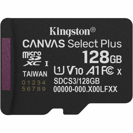 Kingston Canvas Select Plus Android A1 microSDXC-minneskort, 128GB, Klass 10 / UHS-1 U1 SDCS3/128GBSP
