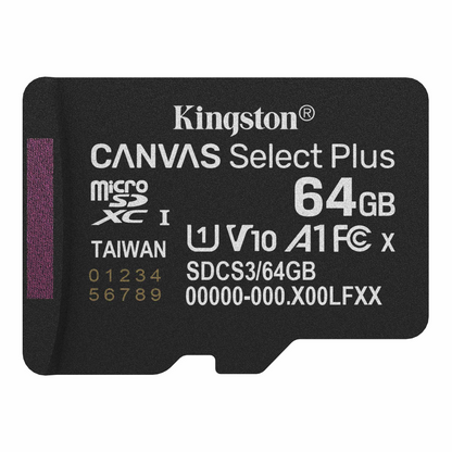 Kingston Canvas Select Plus Android A1 microSDXC Memory Card, 64Gb, Class 10 / UHS-1 U1 SDCS3/64GBSP