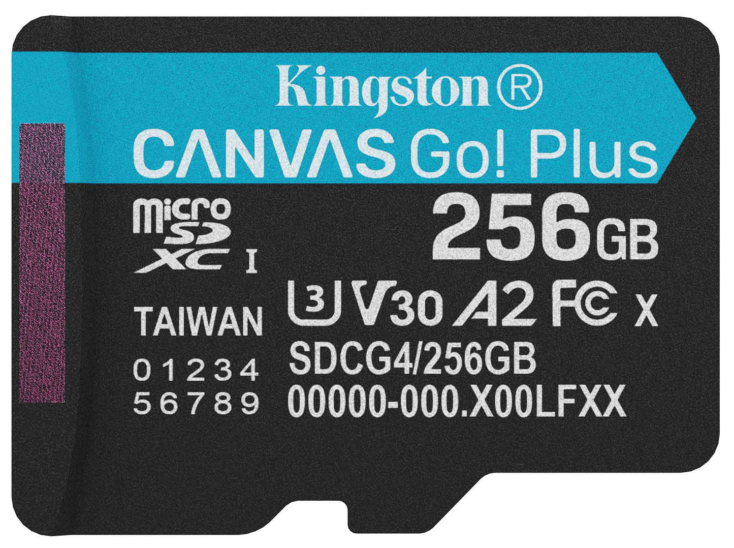 Kingston Canvas Go Plus microSDXC-minneskort för Android A2, 256Gb, Klass 10 / UHS-1 U3 SDCG4/256GBSP