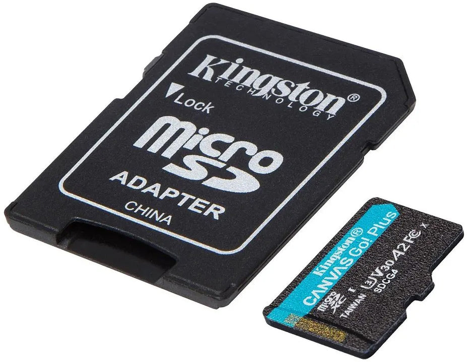 Minneskort microSDXC Kingston Canvas Go Plus Android A2, 128Gb, Klass 10 / UHS-1 U3, Med Adapter SDCG4/128GB