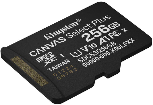 Kingston Canvas Select Plus Android A1 microSDXC-minneskort, 256Gb, Klass 10 / UHS-1 U1 SDCS3/256GBSP