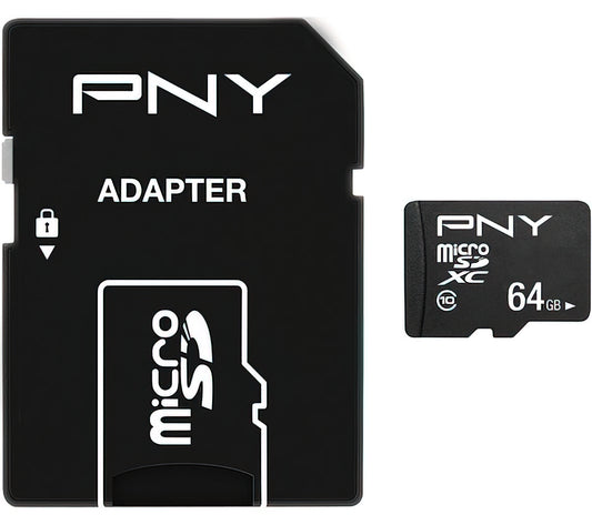 Minneskort microSDXC PNY Performance Plus, 64Gb, Klass 10, Med Adapter P-SDU64G10PPL-GE