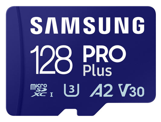 Minneskort microSDXC Samsung PRO Plus, 128Gb, Klass 10 / UHS-1 U3, med Kortläsare MB-MD128SB/WW