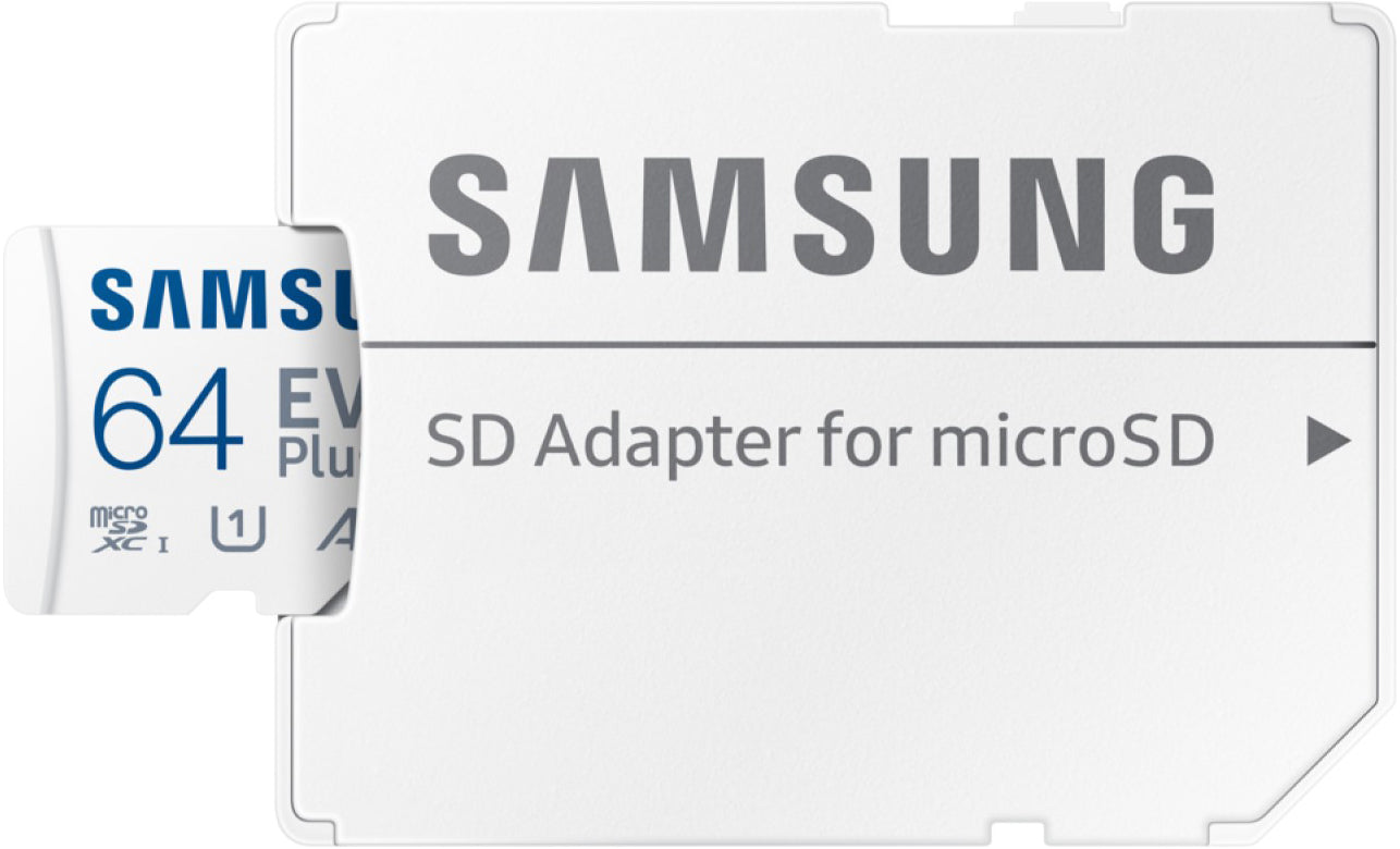 Samsung Evo Plus microSDXC-minneskort, 64Gb, Klass 10 / UHS-1 U1, Med Adapter MB-MC64SA/EU