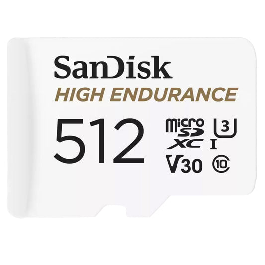 Minneskort microSDXC SanDisk High Endurance, 512Gb, Klass 10 / UHS-1 U3, Med Adapter SDSQQNR-512G-GN6IA