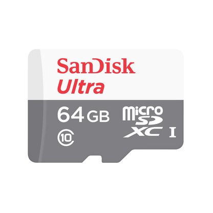 Minneskort microSDXC SanDisk Ultra, 64Gb, Klass 10, Med Adapter SDSQUNR-064G-GN6TA