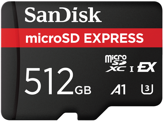 SanDisk Express microSDXC-minneskort, 512 GB, Klass 10 / UHS-1 U3 SDSQXFN-512G-GN4NN
