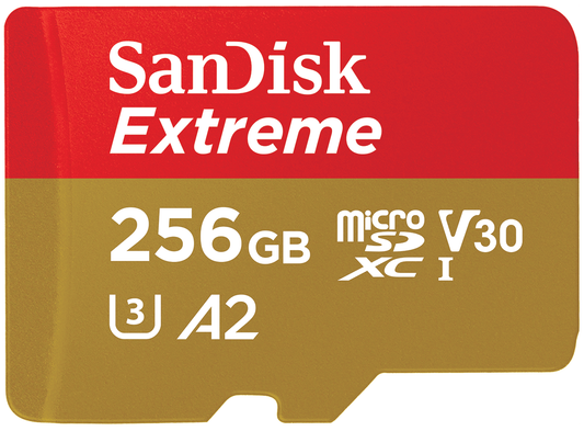 SanDisk Extreme microSDXC-minneskort, 256Gb, Klass 10 / UHS-1 U3 SDSQXAV-256G-GN6MN