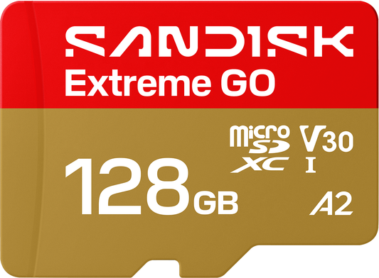 microSDXC-minneskort SanDisk Extreme GO Android A2, 128GB, Klass 10 / UHS-1 U1 SDSQXGN-128G-GN6MN