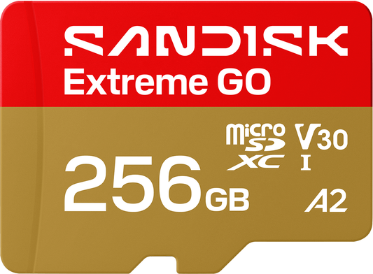 microSDXC-minneskort SanDisk Extreme GO Android A2, 256GB, Klass 10 / UHS-1 U1 SDSQXGN-256G-GN6MN