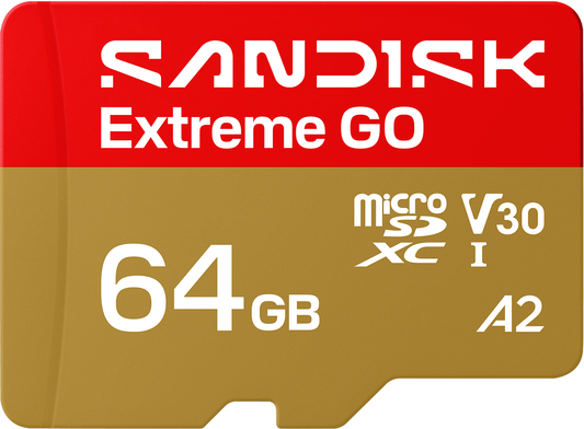 microSDXC-minneskort SanDisk Extreme GO Android A2, 64GB, Klass 10 / UHS-1 U1 SDSQXGN-064G-GN6MN