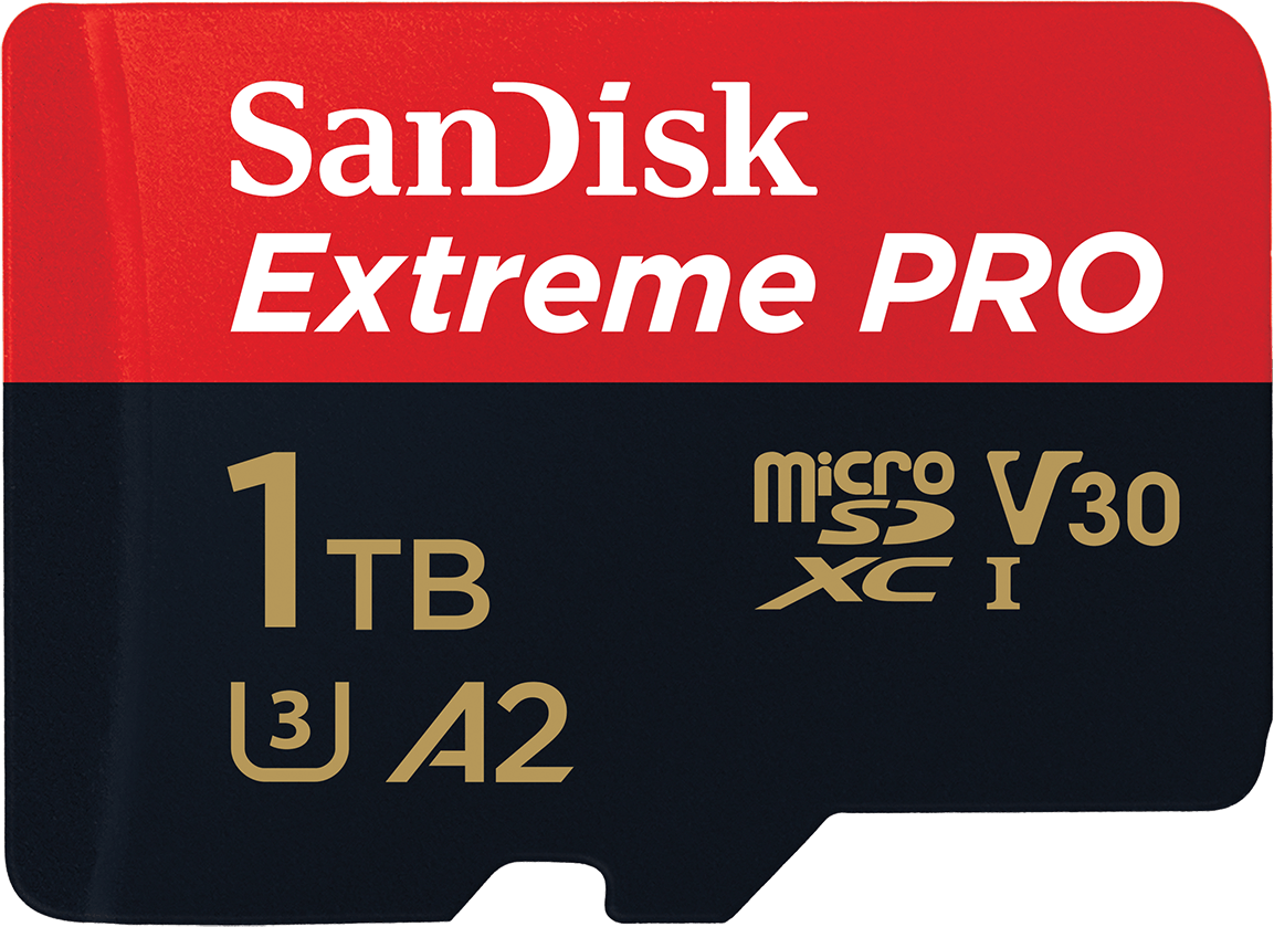 microSDXC-minneskort SanDisk Extreme Pro, 1TB, Klass 10 / UHS-1 U3, med adapter SDSQXCD-1T00-GN6MA