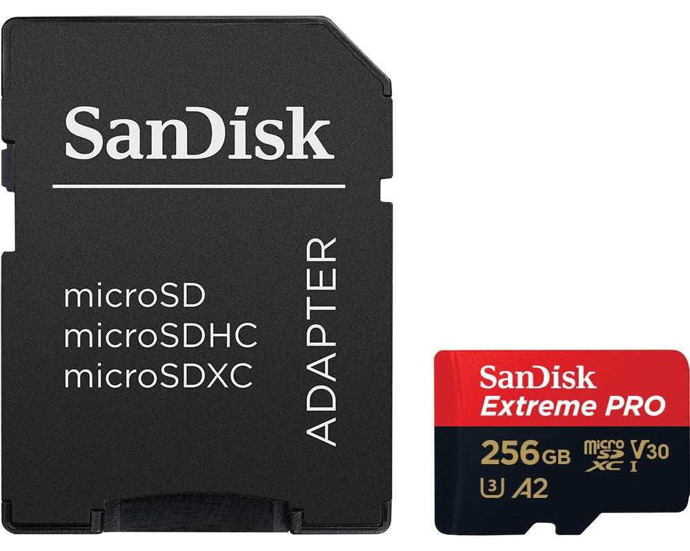 Minneskort microSDXC SanDisk Extreme Pro, 256Gb, Klass 10 / UHS-1 U3, Med Adapter SDSQXCD-256G-GN6MA