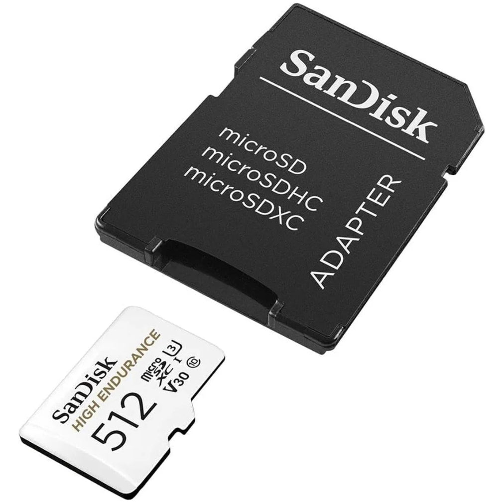 Minneskort microSDXC SanDisk High Endurance, 512Gb, Klass 10 / UHS-1 U3, Med Adapter SDSQQNR-512G-GN6IA