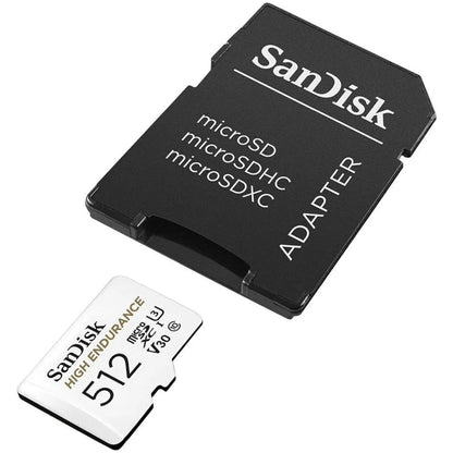 Minneskort microSDXC SanDisk High Endurance, 512Gb, Klass 10 / UHS-1 U3, Med Adapter SDSQQNR-512G-GN6IA