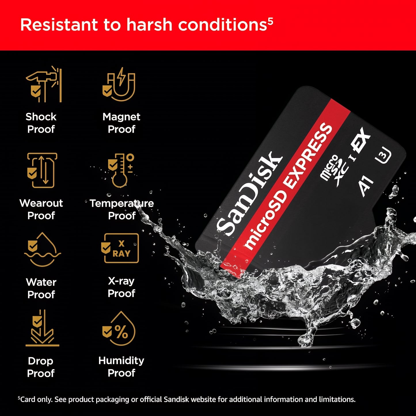 SanDisk Express microSDXC-minneskort, 512 GB, Klass 10 / UHS-1 U3 SDSQXFN-512G-GN4NN