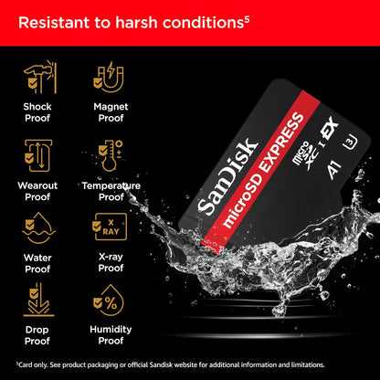 SanDisk Express microSDXC-minneskort, 512 GB, Klass 10 / UHS-1 U3 SDSQXFN-512G-GN4NN