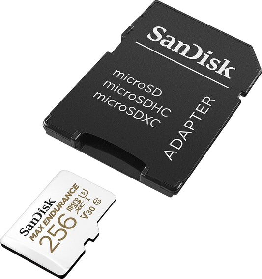 Minneskort microSDXC SanDisk MAX Endurance, 256Gb, Klass 10 / UHS-1 U3, Med Adapter SDSQQVR-256G-GN6IA