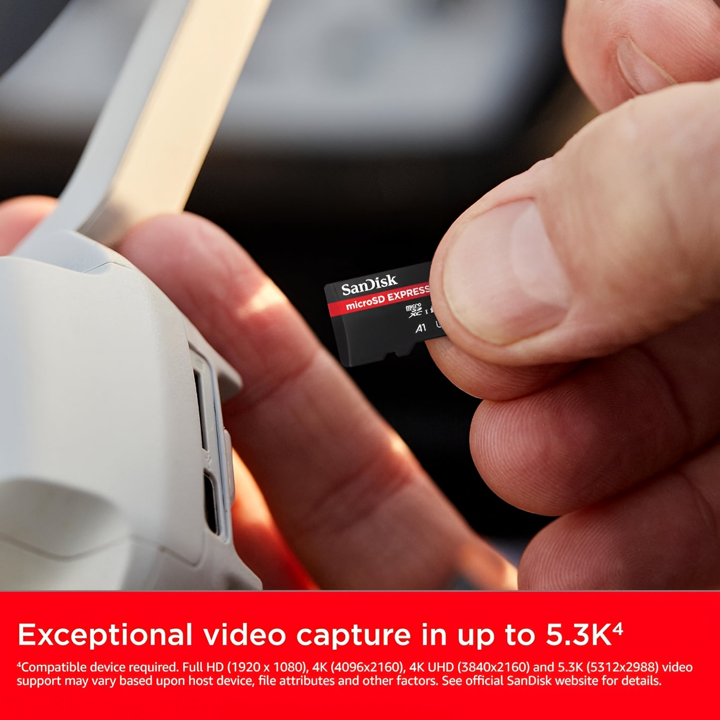 SanDisk Express microSDXC-minneskort, 512 GB, Klass 10 / UHS-1 U3 SDSQXFN-512G-GN4NN