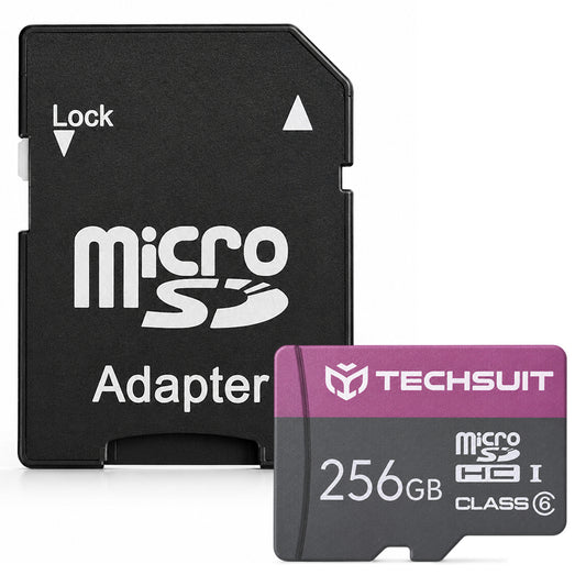 Techsuit microSDXC-minneskort THCM27, 256Gb, Klass 6, Med Adapter