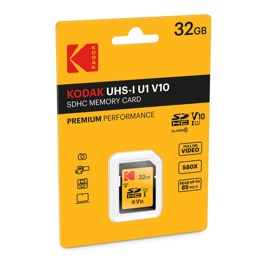 SDHC-minneskort Kodak Premium Performance, 32Gb, Klass 10 / UHS-1 U1 EKMSD32GHC10K