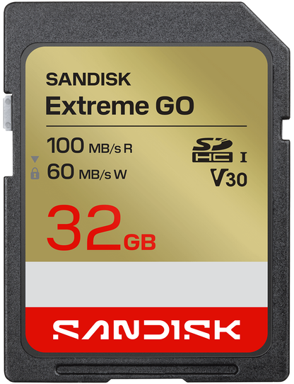 SDHC-minneskort SanDisk Extreme Go, 32GB, Klass 10 / UHS-1 U1 SDSDXGN-032G-GNCIN