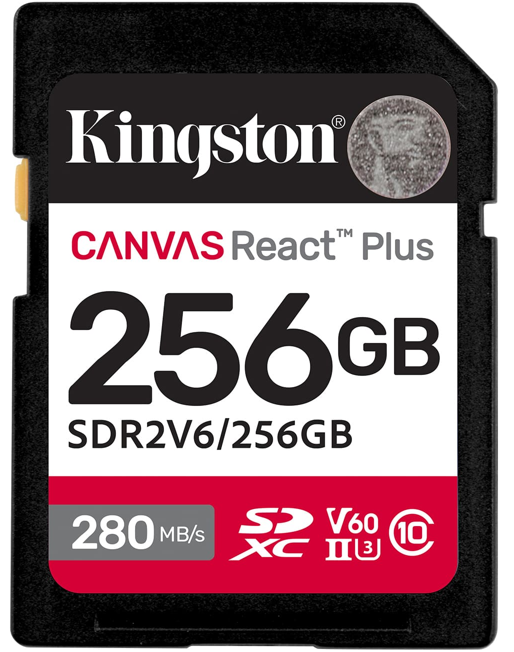 SDXC-minneskort Kingston Canvas React Plus, 256Gb, Klass 10 / UHS-2 U3 SDR2V6/256GB