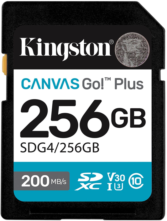 SDXC-minneskort Kingston Canvas Go Plus, 256GB, Klass 10 / UHS-1 U3 SDG4/256GB