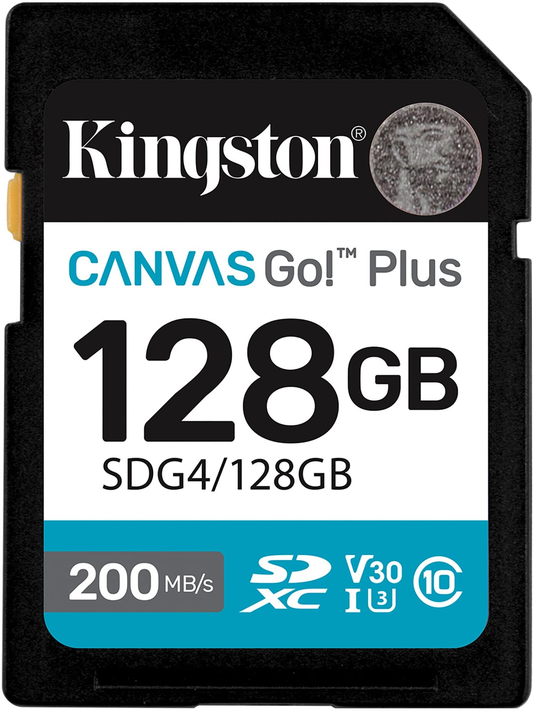 SDXC-minneskort Kingston Canvas Go Plus, 128GB, Klass 10 / UHS-1 U3 SDG4/128GB