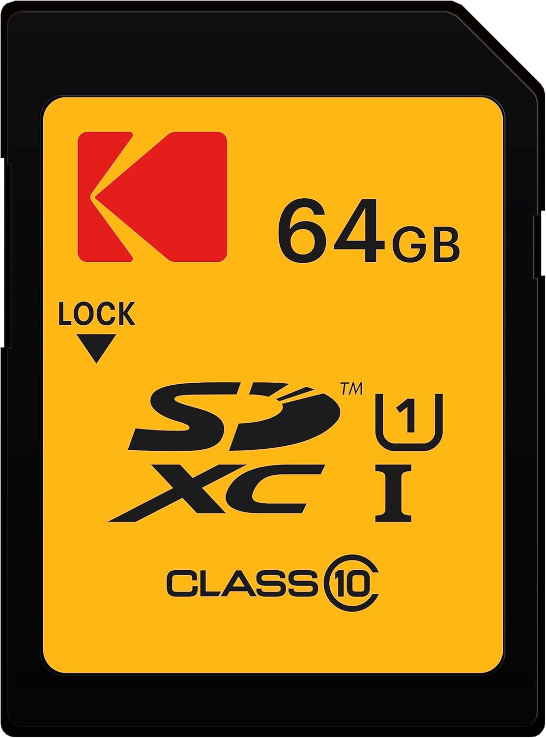 Kodak SDXC Memory Card, 64Gb, Class 10 / UHS-1 U1 EKMSD64GXC10K